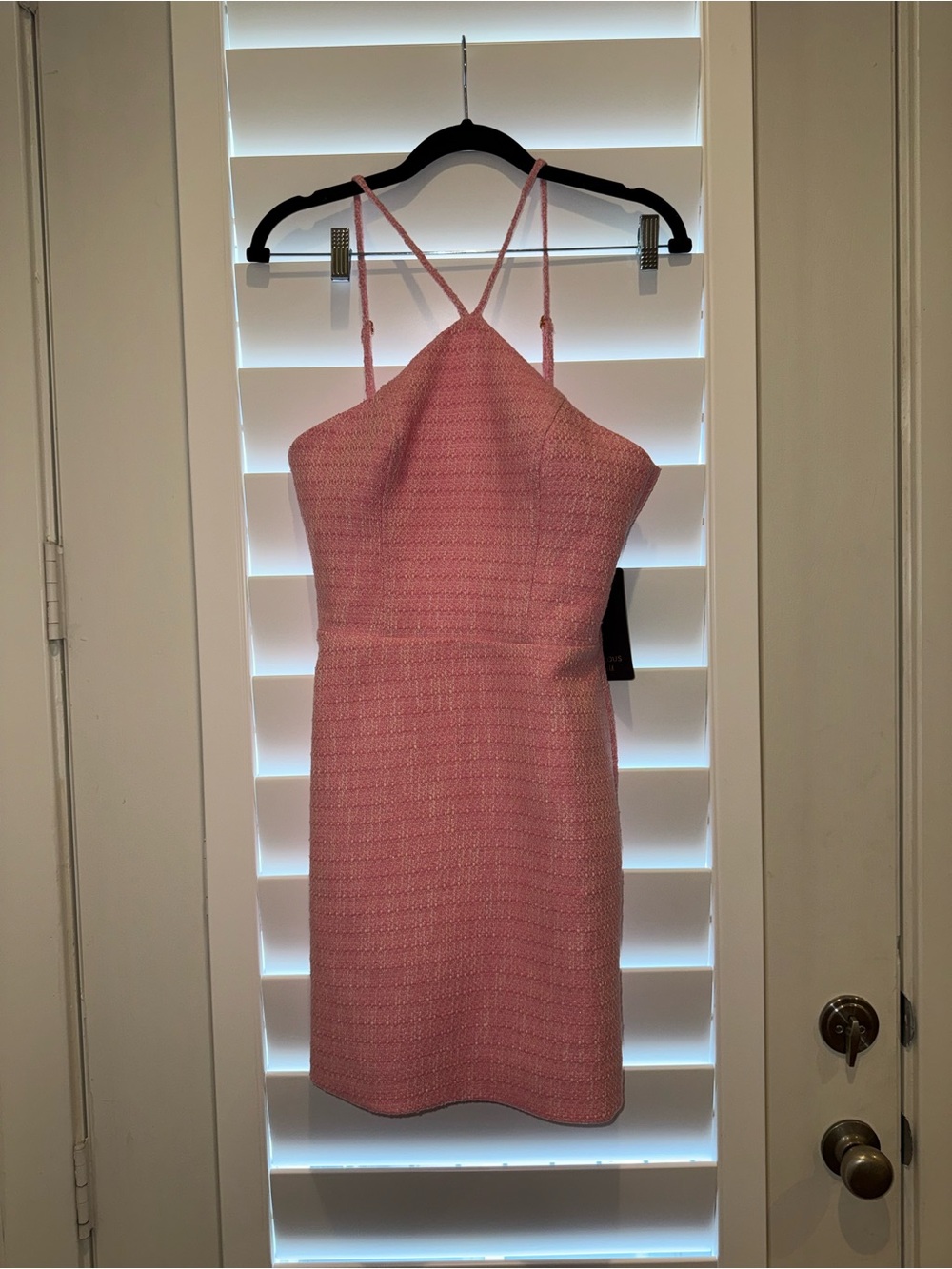 Spaghetti-Strap Mini Dress in Soft Pink